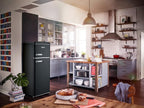 SEVERIN Retro - Kühl-/ Gefrierkombination, platzsparendes Raumwunder, 4 x höhenverstellbare Abstellflächen und eine große Veggiebox, 206 L Nutzinhalt, creme, RKG 8933