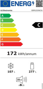 LG GBV22NCCEP Kühl-/Gefrierkombination – Smart Inverter Compressor, Total No Frost, Modern Flat Door Design, Matt Schwarz Metallic, Energieeffizienz A