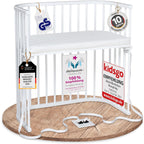 babybay Original Beistellbett aus massivem Buchenholz / kompakt & verwandelbar / Kinderbett Höhe stufenlos verstellbar & umweltfreundlich / mitwachsendes Babybett (weiß lackiert) / inkl. Matratze