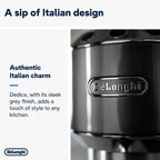 De'Longhi Dedica Style EC 685.M – Espresso Siebtrgermaschine, Espressomaschine mit professionellem Milchaufschumer, nur 15 cm breit, für Kaffeepulver oder ESE Pads, 1 l Wassertank, silber