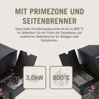 RÖSLE Elektrogrill BBQ-Portable Videro E2-P, tragbarer Tischgrill mit 2 Brennern, Warmhalterost und Deckel mit Glaseinsatz, pulverbeschichteter Stahl, schwarz/silbern
