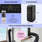 Klarstein Mobile Klimaanlage mit Abluftschlauch, 3-in-1 Klimagerät mit Ventilator & Luftentfeuchter, Kleine & Portable Klimaanlage für Wohnung & Büro, mit Nachtmodus & App-Steuerung, 7000 BTU