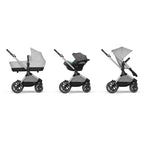 CYBEX Gold Kinderwagen EOS Lux 2-in-1 mit Babyschale Aton B2 i-Size und Babyschalen-Adapter, Reisesystem, Ab Geburt bis 22 kg (ca. 4 Jahre), Moon Black (Schwarz)