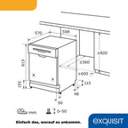 Exquisit Geschirrspüler, Spülmaschine, 45 cm Breite, Teilintegriert, 9 Maßgedecke, 9 Liter, Startzeitvorwahl, ECO-Modus, Geschirrspüler 45 cm, EGSP51009-EB-030E inox
