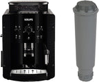 Krups Arabica Picto Kaffeevollautomat, Milchschaumdüse, 2-Tassen-Funktion, Drehregler, Einfache Reinigung, Kaffeemaschine, Schwarz, EA810870