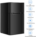 GOPLUS Kühlschrank mit Gefrierfach - Kühl Gefrierkombination / 90L Gesamtnutzinhalt, 27L Gefrierteil/Thermostat einstellbar/LED Innenbeleuchtung/Türanschlag wechselbar (Weiß)