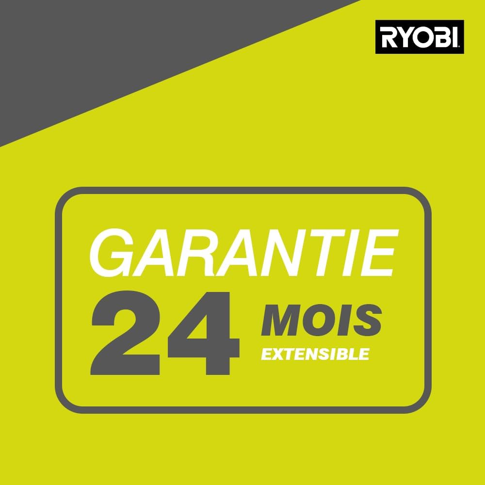 RYOBI 18 V ONE+ Akku-Rasenmäher RLM18X33B40 (Schnittbreite 33 cm, 5-fache Höhenverstellung 25-65 mm, zusammenklappbares Griffgestänge, inkl. Mulchkeil, 35l Grasfangsack, 4,0Ah Akku & Ladegerät)