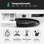 Bomann® Waschmaschine 10kg | max. 1400 U/min | 10 Jahre Motor-Garantie | effizienter, leiser & langlebiger Invertermotor | 15 Programme | Endzeitvorwahl | LED-Display | Washing Machine WA 7110