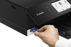 Canon PIXMA TS8750 Multifunktionsdrucker 3in1 (Tintenstrahl,Drucken, Kopieren, Scannen, A4, 10,8 cm Touch LCD, WLAN, Duplexdruck, 2 Papierzuführungen, 2 x 100 Blatt, 6 Separate Tinten) schwarz