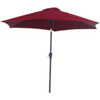 Outsunny Sonnenschirm Kippfunktion Handkurbel Aluminium Rot