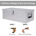 HOMCOM Werkzeugkasten abschließbar mit Griffen Aluminium