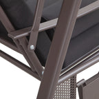 Outsunny 3-Sitzer Hollywoodschaukel mit Sonnendach & Kissen – Schwarz