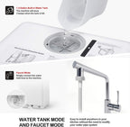 Tragbarer Tischgeschirrspüler, Kompaktgeschirrspüler mit 5 l integriertem Wassertank und Zulaufschlauch, 5 Spülprogrammen, Babypflege, Lufttrocknungsfunktion und LED-Licht für kleine Wohnungen