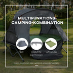 Outsunny Campingbett mit Zelt & Luftmatratze für 2 Personen, 200×146×159 cm, Grau