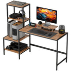 HOMCOM Computertisch mit Monitorständer & 4 Regalen – 150 × 48 × 125 cm