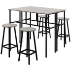 HOMCOM Bartisch-Set 6-teilig kombinierbar platzsparend Essgruppe