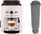 Krups Arabica Picto Kaffeevollautomat, Milchschaumdüse, 2-Tassen-Funktion, Drehregler, Einfache Reinigung, Kaffeemaschine, Schwarz, EA810870