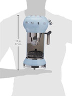 Smeg, ECF01WHEU Manual Espresso -Maschine, Cappuccino -System, Thermoblock, große Tassengehäuse und Doppelkaffeefunktion, 1 l Wassertank, kompakte Abmessungen, 1350W, Weiß