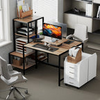 HOMCOM Computertisch mit Monitorständer & 4 Regalen – 150 × 48 × 125 cm