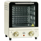 HOMCOM Minibackofen einstellbare Temperatur Timer Sichtfenster Cremeweiß