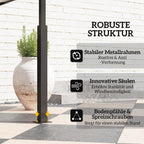 Outsunny Grillpavillon doppelschichtiges Vordach LED-Licht