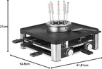 WMF Lumero 3in1 Gourmet Station für 8 Personen, Raclette Fondue Kombi, elektrisch, Temperaturregulierung, Beleuchtung, 1800 Watt, platzsparend, edelstahl matt