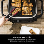 Ninja Woodfire Electric BBQ Grill & Smoker & Air Fryer, 7-in-1 Outdoor BBQ Grill, Air Fry, Smoke, Roast, Bake and more, Weather Resistant, Non-Stick, Portable, Electric, Grey/Black OG701EU