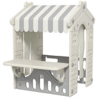 AIYAPLAY Spielhaus Kinderhaus Indoor mit Servierstation & Vorhängen