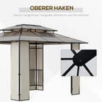 Outsunny Gartenpavillon Polycarbonat-Dach UV-Schutz Outdoor