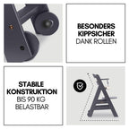hauck Hochstuhl Beta+ Newborn Set Premium Dark Grey - Babyhochstuhl Set ab Geburt mit Neugeborenen Aufsatz Bouncer, Sitzpolster und Essbrett - Dark Grey