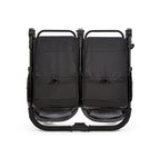 Ickle Bubba Venus Prime Doppelkinderwagen - geeignet von Geburt bis 15 kg (ca. 3 Jahre), leichter, faltbarer Zwillingskinderwagen mit Neugeborenenkokon, 2 Fußwärmern und Regenschutz (Schwarz)