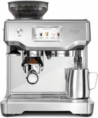 Sage - The Barista Touch - Kaffeemaschine mit automatischem Milchaufschäumer & integriertem Mahlwerk - Touchscreen, abnehmbarer Tamper, 5 Voreinstellungen - Siebträgermaschine - Gebürsteter Edelstahl