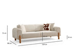 Lyke 3 Sitzer Bettsofa - Sahne