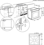 AEG Einbaubackofen – Serie 5 Ringheißluft: Gleichmäßige Garergebnisse auf 3 Ebenen – Pyrolyse Selbstreinigung – 25 Automatikprogramme – LED-Touchdisplay – Schnellaufheizung – Schwarz – BPE53516AB