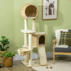 PawHut Kratzbaum Katzenhaus mit Hängematte und Aussichtsplattform