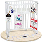 babybay Original Beistellbett aus massivem Buchenholz / kompakt & verwandelbar / Kinderbett Höhe stufenlos verstellbar & umweltfreundlich / mitwachsendes Babybett (weiß lackiert) / inkl. Matratze