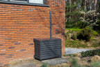 Qventi Abdeckung für Klimaanlage - Anthrazit/Grau - Aluminium - Schutzgitter - Verkleidung - Einfache Montage - Größe S - Außenmaße (LxBxH): 100 x 50 x 75 cm
