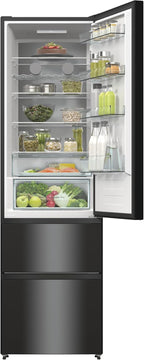Hisense RB327N4AD2 Kühl-Gefrierkombination/ NoFrostPlus/ Multiflow 360°/ HolidayMode/ FreshZone/ 182,4 cm/ Kühlteil 171 l/ Gefrierteil 85 l/ 41 dB/ 287 kWh/ Jahr/ Edelstahl-Look