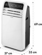 Klarstein Mobile Klimaanlage mit Abluftschlauch, 4-in-1 Klimagerät mit Ventilator, Luftentfeuchter & Nachtmodus, Kleine & Portable Klimaanlage für Wohnung & Büro, App-Steuerung, 12000 BTU