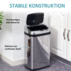 HOMCOM Automatik Mülleimer mit Sensor Edelstahl