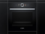 Bosch HMG7361B1, Serie 8 smarter Einbau-Backofen mit Mikrowellenfunktion, 60 x 60 cm, Made in Germany, Schwarz, Air Fry, Digitaler Bedienring, Touchdisplay, Automatikprogramme, Reinigungsunterstützung