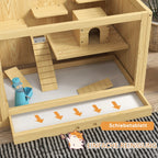 PawHut Hamsterkäfig Kleintierkäfig mehrstöckig mit Zubehör Holz