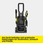 Kärcher Hochdruckreiniger K 5 Power Control, Druck: max. 145 bar, Fördermenge: 500 l/h, Flächenleistung: 40 m²/h, Wasserfilter, Gewicht: 13 kg, Hochdruckschlauch und -pistole, Dreckfräser, Strahlrohr