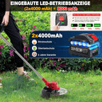 SHJICH Rasentrimmer mit Akku, 4-in-1 Multifunktion akku rasentrimmer für Makita Akku, 8000mAh freischneider mit unkrautbürste, 21V Akku Freischneider, 100~145cm Teleskop-Stiel, für Garden Trimmen