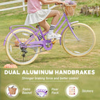 Glerc Missy 20 24 26 Zoll Mädchen City 6-Gang Hybrid Cruiser Fahrrad mit Weidenkorb für Jugend über 6-Jahre alt, mehrere Farben