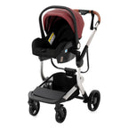 3 in 1 Kombikinderwagen 3 in 1 Reisesysteme Kinderwagen Infant Hochlandschaft Liegender Buggy Kinderwagen Neugeborenen Kinderwagen Faltbarer Standardkinderwagen (906 White)