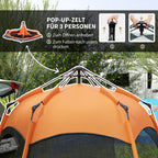 Outsunny Campingzelt Quick-Up 4-6 Personen doppelwandig Outdoor