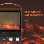 HOMCOM Elektrokamin realistische LED-Flammen Temperaturkontrolle