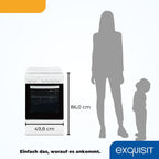 Exquisit Standherd, Standherd 50 cm Breite, Massekochfeld, einfach zu bedienen, 48 l Garraum, Elektro-Standherd 50 cm, EH9-3-090 weiss