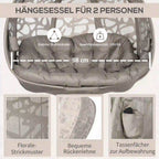 Outsunny Hängesessel 2-Sitzer klappbar mit Dach und Kissen Sand